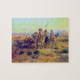 First Nations Native Braves The Scouts CM Russell Jigsaw Puzzle