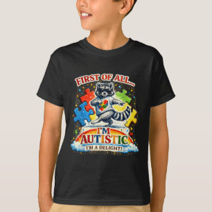 First of a delight racoon drinking iced coffeeFir T-Shirt