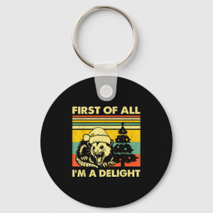 First Of All I'm A Delight Christmas Sarcastic Ang Key Ring