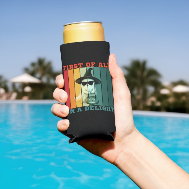 FIRST OF ALL I'M A DELIGHT FUNNY CUTE GHOST SELTZER CAN COOLER (In Situ Pool)