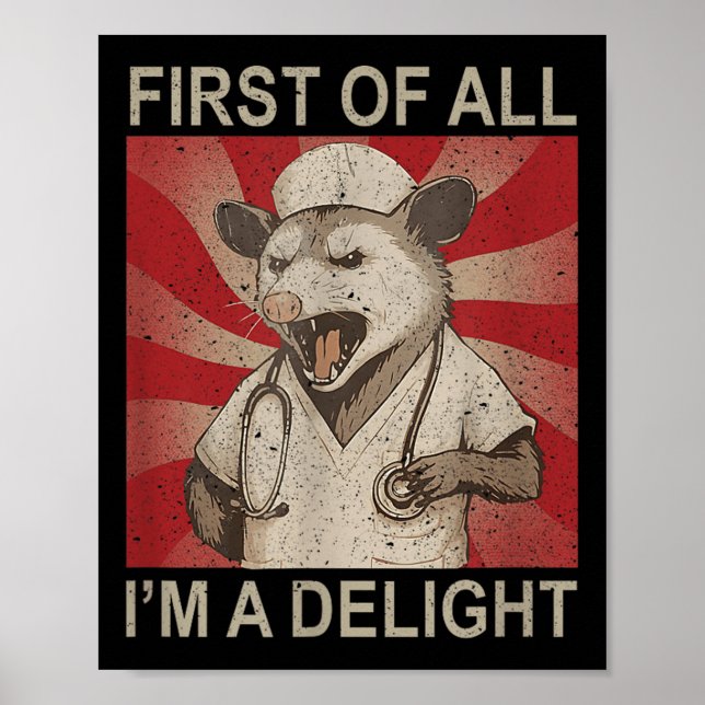 First Of All Im A Delight Racoon Nurse  Poster (Front)