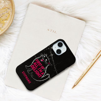 First Of All I'm A Delight Roaring Black Cat iPhone 15 Case