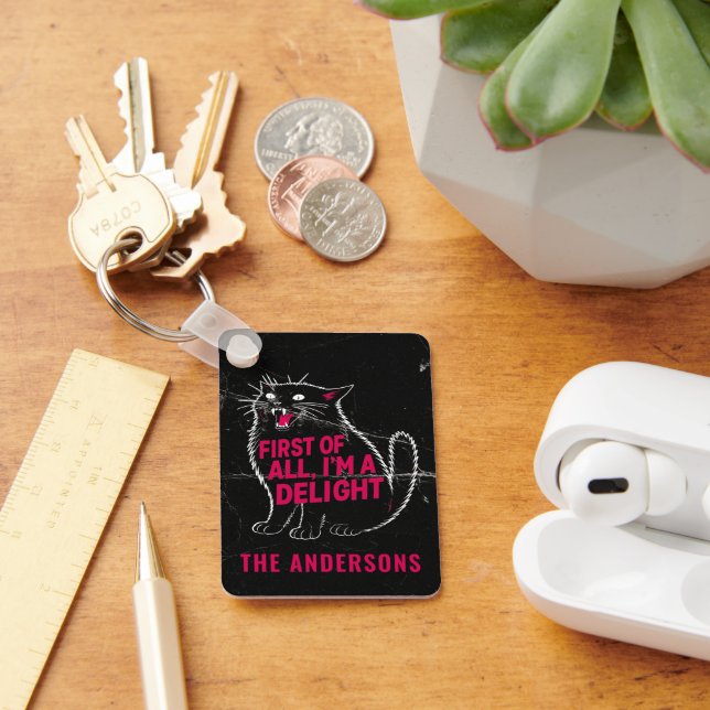 First Of All I'm A Delight Roaring Black Cat Key Ring (Desk)