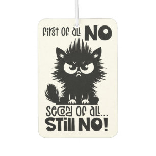 First Of All, No Funny Cat Lover Gift Car Air Freshener