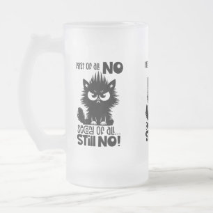 First Of All, No Funny Cat Lover Gift  Frosted Glass Beer Mug