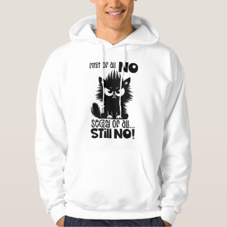 First Of All, No Funny Cat Lover Gift  Hoodie