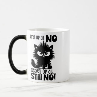 First Of All, No Funny Cat Lover Gift  Magic Mug