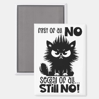 First Of All, No Funny Cat Lover Gift  Magnet