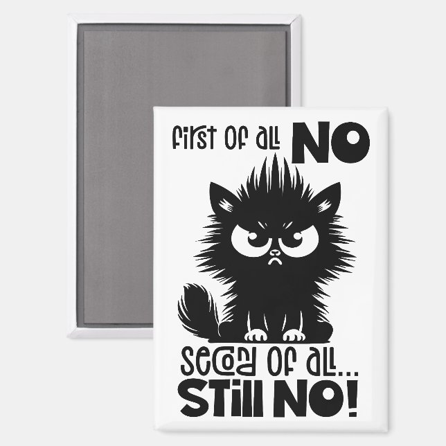 First Of All, No Funny Cat Lover Gift  Magnet (Front/Back)