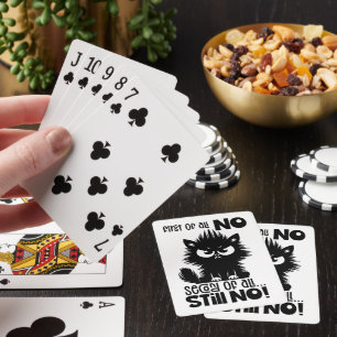 First Of All, No Funny Cat Lover Gift Playing Cards