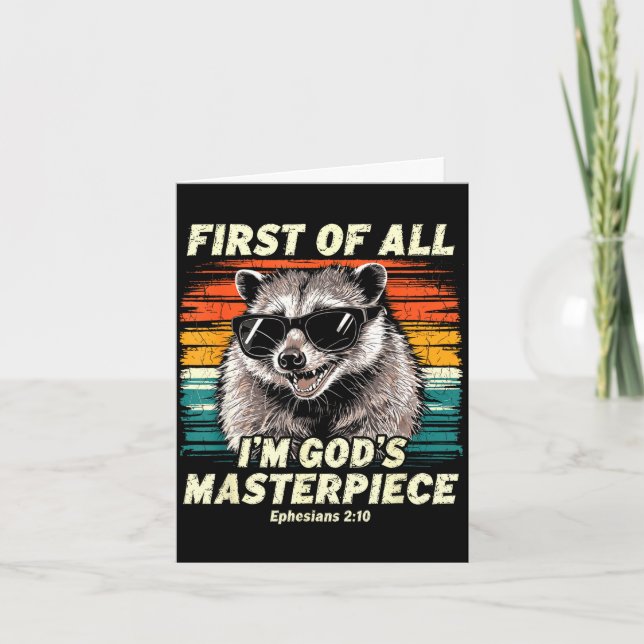 First of gods masterpiece vintage christian card (Front)
