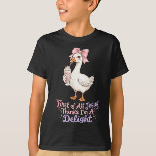 First Of Jesus Thinks A Delight Funny Goose Meme T-Shirt