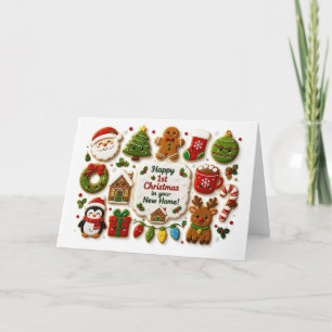 First or 1st Christmas in New Home Cute Holiday  Card