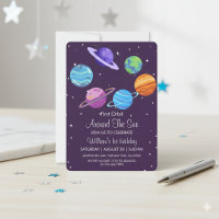 First Orbit Around Sun 1st Birthday Invite