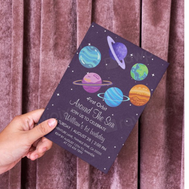 First Orbit Around Sun 1st Birthday Invite (Creator Uploaded)
