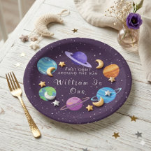 First Orbit Around Sun 1st Birthday Plates