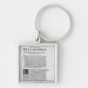 First page of 'Discours de la Methode' by Rene Key Ring