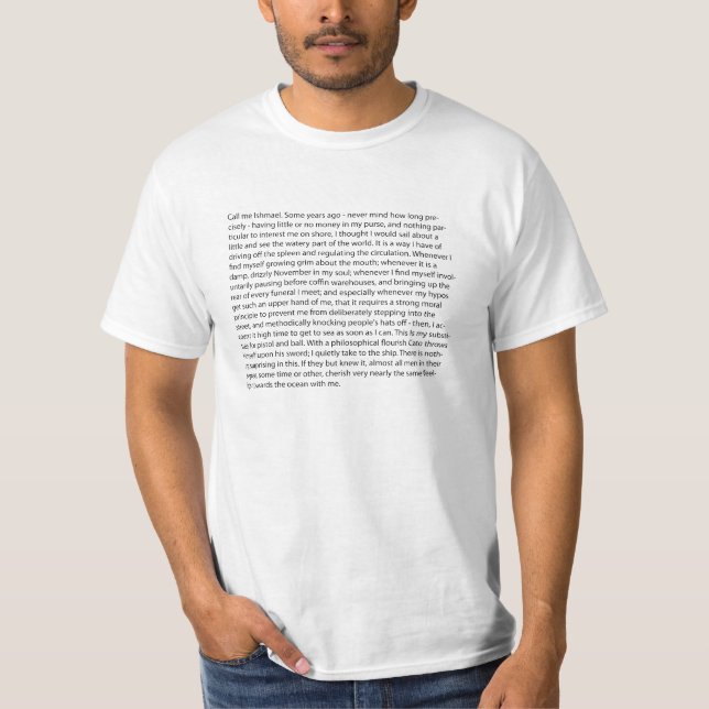 First paragraph of Moby Dick T-Shirt (Front)
