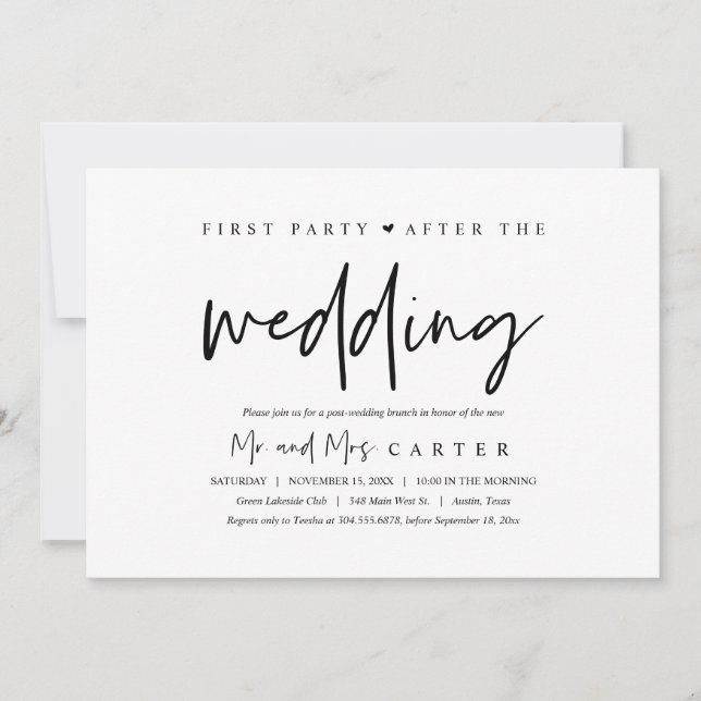 First party after the wedding  invitation (Front)