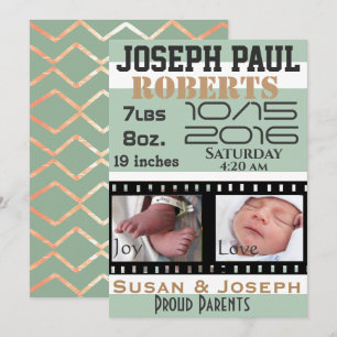 First Photos Film Strip Personalised Baby Thank You Card
