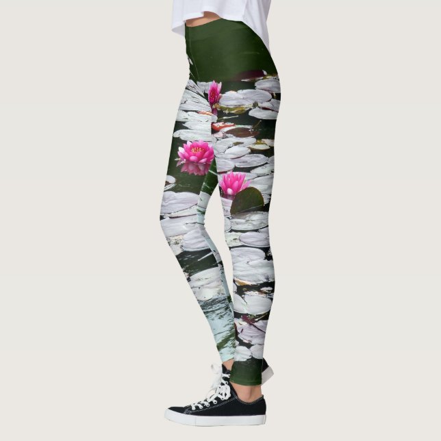First Pink Waterlilies Leggings (Left)