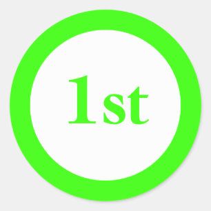 First Place Award Green Classic Round Sticker