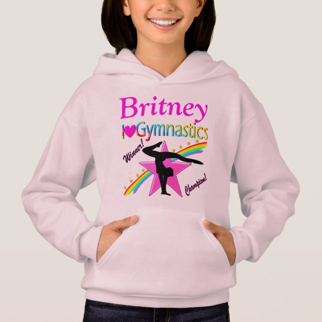 FIRST PLACE GYMNAST PERSONALIZED HOODIE SWEATSHIRT (Front)