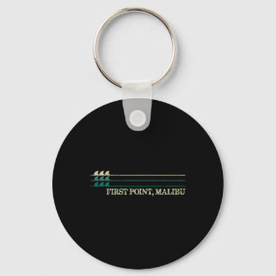 First Point Malibu Break Surfing Retro Wave Key Ring