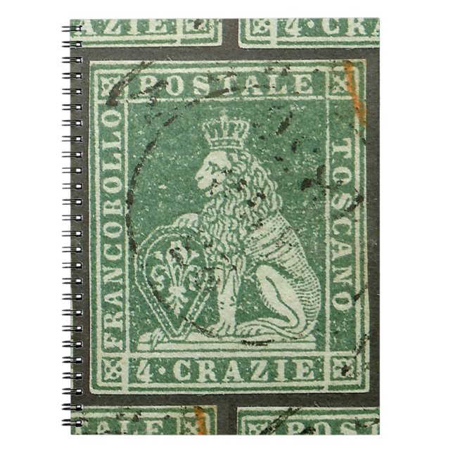 First postage stamp - Tuscany (1851) Notebook (Front)
