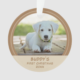 First Puppy Christmas Personalised Pet Photo Ornament