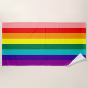 First Rainbow Pride Flag Beach Towel