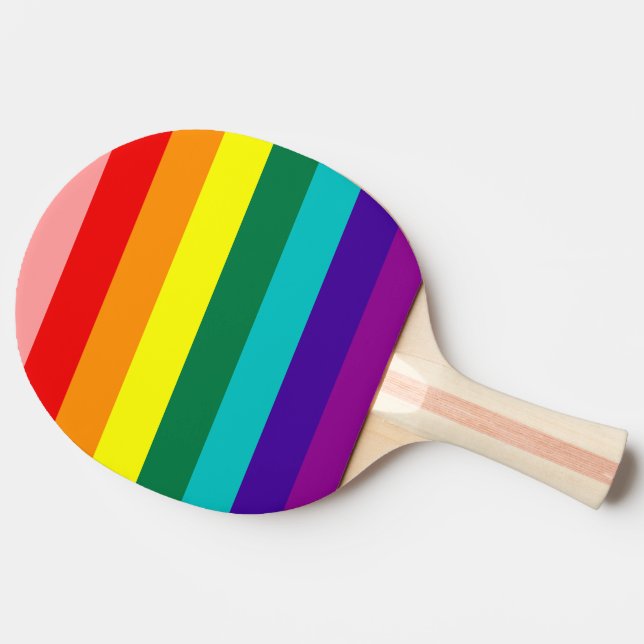 First Rainbow Pride Flag Ping Pong Paddle (Side)