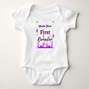 First Ramadan Custom Name Baby Bodysuit