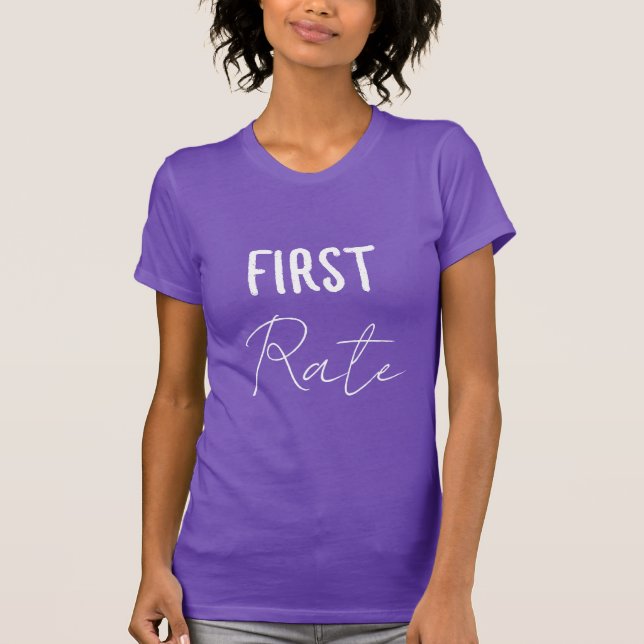First Rate Fun&Vanity White Modern Hint T-Shirt (Front)