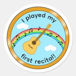 First Recital Acoustic Guitar Kids Medal Sticker