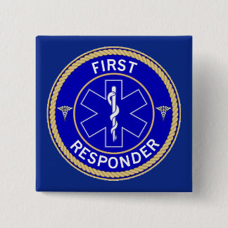 First Responder 15 Cm Square Badge