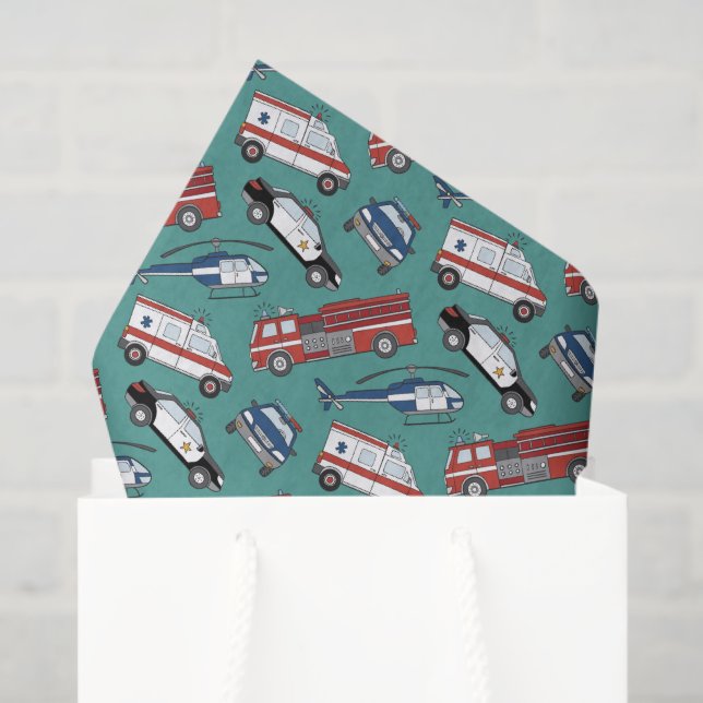 First Responder Decoupage Tissue Paper (Gift Bag)