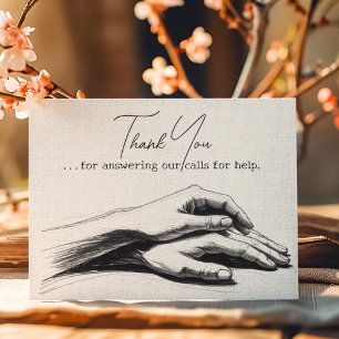 First Responder Fire Police Paramedic Thank You Card