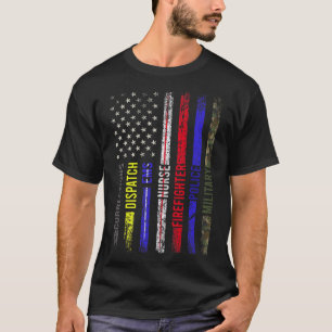 First Responder - Front Line Workers - US Flag - P T-Shirt