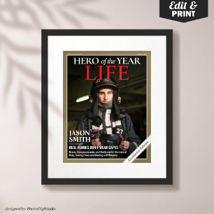 First Responder Gift Idea, Custom Magazine Cover  Poster