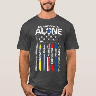 First Responders American Thin Line Police Fire T-Shirt