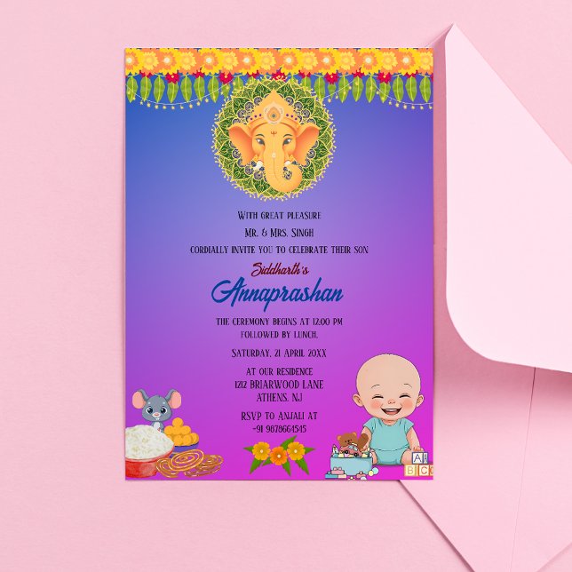 First Rice "Annaprashan" Indian Invitation (Creator Uploaded)