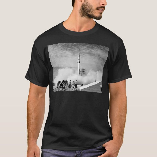 First Rocket Launch, Cape Canaveral, "Bumper 2" T-Shirt (Front)