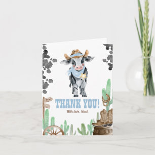 First Rodeo 1st Birthday Baby Cow Thank You Card