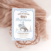 First Rodeo 1st Birthday Boy Blue Western Cowboy 