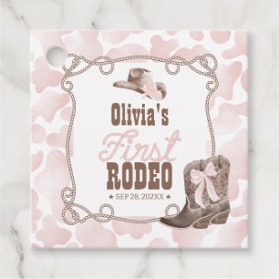 First Rodeo 1st Birthday Dusty Pink Favour Tags