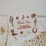 First Rodeo 1st Birthday Thank You Card Wild West<br><div class="desc">This is a wild west themed thank you card featuring western rodeo designs and fonts. Edit ALL wording and colours to make this thank you card template fit your event needs and personal style! Select "personalise" and "edit using design tool" to see all of the editing options :)</div>