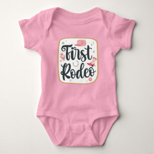 First Rodeo Birthday Girl Baby Bodysuit