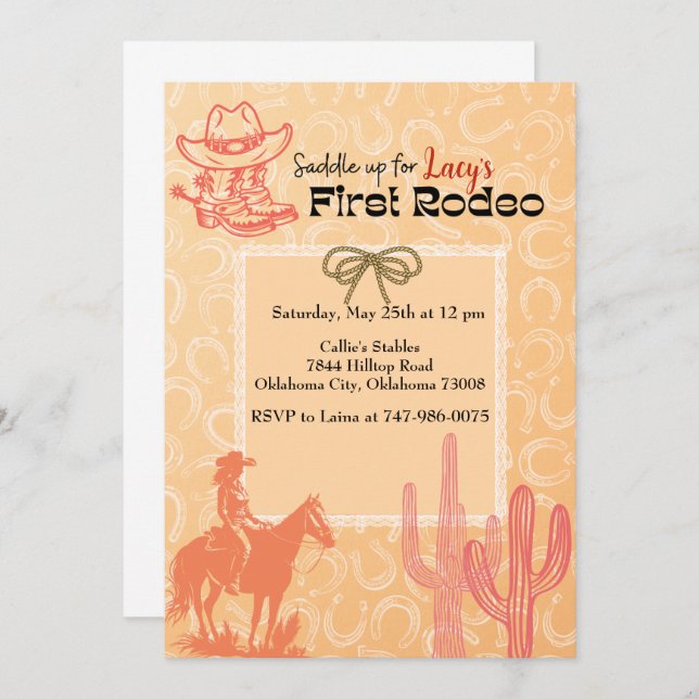 First Rodeo Birthday Invitation (Front/Back)