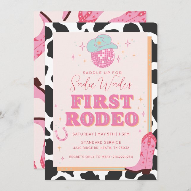FIRST RODEO BIRTHDAY INVITATION (Front/Back)